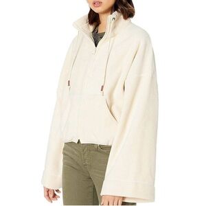 NEW! Free People Movement Climb High Fleece Full Zip Hoodie Jacket in Cream